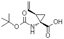 structure of CAS# 259214-55-6, (1S,2R)-1-[[(1,1-Dimethylethoxy)carbonyl]amino]-2-ethenylcyclopropanecarboxylic acid