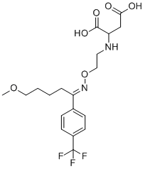 structure of CAS# 259526-43-7, N-(2-Succinyl) Fluvoxamine;2-[2-[(E)-[5-methoxy-1-[4-(trifluoromethyl)phenyl]pentylidene]amino]oxyethylamino]butanedioic acid