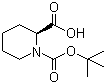 结构式 CAS# 26250-84-0, N-Boc-L-哌啶-2-羧酸; (S)-(-)-1-叔丁氧羰基-2-哌啶羧酸
