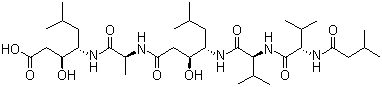 结构式 CAS# 26305-03-3, 抑肽素; 胃蛋白酶抑制剂