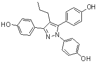 结构式 CAS# 263717-53-9, 4,4',4''-(4-丙基-1H-吡唑-1,3,5-三基)三[苯酚]