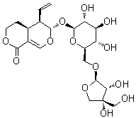 structure of CAS# 266678-59-5, 6'-O-beta-D-Apiofuranosyl sweroside;6'-O-beta-Apiofuranosylsweroside