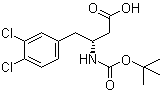 结构式 CAS# 269396-56-7, (3R)-3-[(叔丁氧羰基)氨基]-4-(3,4-二氯苯基)丁酸