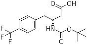 structure of CAS# 269726-77-4, Boc-(R)-3-Amino-4-(4-trifluoromethylphenyl)butyric acid;(betaR)-beta-[[(tert-Butoxy)carbonyl]amino]-4-(trifluoromethyl)benzenebutanoic acid