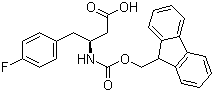 结构式 CAS# 270062-83-4, (S)-N-芴甲氧羰基-3-氨基-4-(4-氟苯基)丁酸