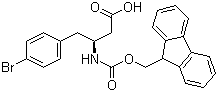 结构式 CAS# 270062-86-7, Fmoc-(S)-3-氨基-4-(4-溴苯基)丁酸; (S)-N-芴甲氧羰基-3-氨基-4-(4-溴苯基)丁酸