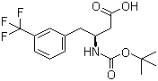 structure of CAS# 270065-77-5, Boc-(S)-3-Amino-4-(3-trifluoromethylphenyl)butyric acid ;(betaS)-beta-[[(tert-butoxy)carbonyl]amino]-3-(trifluoromethyl)benzenebutanoic acid