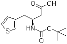 结构式 CAS# 270263-00-8, N-叔丁氧羰基-(S)-3-氨基-4-(3-噻吩基)丁酸