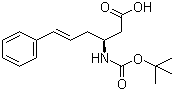 结构式 CAS# 270596-44-6, (3S)-3-[[叔丁氧羰基]氨基]-6-苯基-5-己烯酸