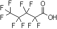 structure of CAS# 2706-90-3, Perfluorovaleric acid;NSC 18404; Nonafluoropentanoic acid; Nonafluorovaleric acid; Perfluoropentanoic acid