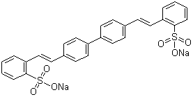 结构式 CAS# 27344-41-8, 荧光增白剂 CBS-X; 荧光增白剂 4BK; 4,4'-双(2-磺酸钠苯乙烯基)联苯