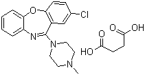 结构式 CAS# 27833-64-3, 丁二酸洛沙平; 2-氯-11-(4-甲基哌嗪-1-基)二苯并[b,f][1,4]氧氮杂卓丁二酸盐