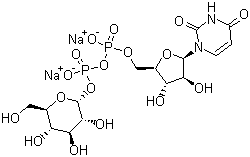 结构式 CAS# 28053-08-9, 二磷酸尿苷葡萄糖二钠盐