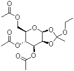 结构式 CAS# 28140-37-6, 1,2-O-(1-乙氧基亚乙基)-beta-D-吡喃甘露糖三乙酸酯