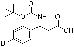 structure of CAS# 282524-86-1, Boc-3-amino-3-(4'-bromophenyl)propionic acid;3-(4-Bromophenyl)-3-[(tert-butoxycarbonyl)amino]propanoic acid