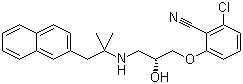 结构式 CAS# 284035-33-2, NPS 2143; 2-氯-6-[(2R)-3-[[1,1-二甲基-2-(2-萘基)乙基]氨基]-2-羟基丙氧基]苯腈