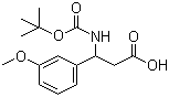 structure of CAS# 284493-53-4, 3-N-Boc-amino-3-(3-methoxyphenyl)propionic acid