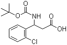 structure of CAS# 284493-66-9, Boc-3-amino-3-(2'-chlorophenyl)propionic acid;3-[(tert-Butoxycarbonyl)amino]-3-(2-chlorophenyl)propanoic acid