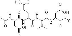 structure of CAS# 285570-60-7, Caspase-3 Inhibitor III;N-Acetyl-L-alpha-aspartyl-L-alpha-glutamyl-N-[(1S)-1-(carboxymethyl)-3-chloro-2-oxopropyl]-L-valinamide; Ac-DEVD-CMK