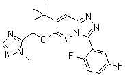结构式 CAS# 286456-42-6, 3-(2,5-二氟苯基)-7-叔丁基-6-[(1-甲基-1H-1,2,4-三唑-5-基)甲氧基]-1,2,4-三唑并[4,3-b]哒嗪