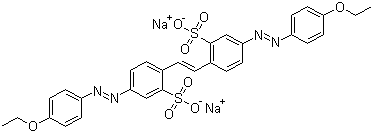 structure of CAS# 2870-32-8, Direct Yellow 12;Chrysophenine; C.I. 24895; Disodium 4,4'-bis[(4-ethoxyphenyl)azo]stilbene-2,2'-disulphonate
