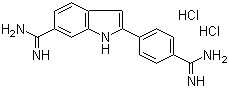 结构式 CAS# 28718-90-3, 4',6-二脒基-2-苯基吲哚二盐酸盐