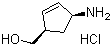 structure of CAS# 287717-44-6, (1R,4S)-4-Aminocyclopentene-1-methanol hydrochloride;[(1R,4S)-4-Aminocyclopent-2-enyl]methanol hydrochloride