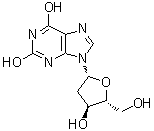 structure of CAS# 29049-22-7, 2'-Deoxyxanthosine;9-(2'-Deoxy-beta-D-ribosyl)xanthine; Xanthine 9-(beta-D-deoxyriboside)