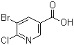 structure of CAS# 29241-62-1, 5-Bromo-6-chloronicotinic acid