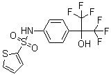 structure of CAS# 293753-05-6, N-[4-[2,2,2-Trifluoro-1-hydroxy-1-(trifluoromethyl)ethyl]phenyl]-2-thiophenesulfonamide;ML 176; SR 3335
