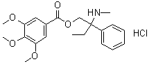结构式 CAS# 294882-33-0, 3,4,5-三甲氧基苯甲酸 2-(甲基氨基)-2-苯基丁基酯盐酸盐