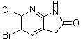 结构式 CAS# 297757-11-0, 5-溴-6-氯-1,3-二氢-2H-吡咯并[2,3-b]吡啶-2-酮