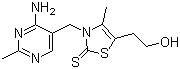 structure of CAS# 299-35-4, Thiothiamine;3-(4-Amino-2-methylpyrimidin-5-ylmethyl)-5-(2-hydroxyethyl)-4-methylthiazole-2(3H)-thione; Thiamin-2-thione