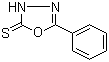 structure of CAS# 3004-42-0, 5-Phenyl-1,3,4-oxadiazole-2(3H)-thione;2-Mercapto-5-phenyl-1,3,4-oxadiazole; 2-Phenyl-1,3,4-oxadiazole-5-thione; 2-Phenyl-1,3,4-oxadiazoline-5-thione; 2-Phenyl-5-mercaptooxadiazole; 5-Mercapto-2-phenyl-1,3,4-oxadiazole; 5-Phenyl-2-mercapto-1,3,4-oxadiazole; 5-Phenyl-2-thioxo-1,3,4-oxadiazoline