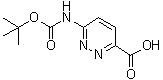 structure of CAS# 301548-08-3, 6-[(tert-Butoxycarbonyl)amino]-3-pyridazinecarboxylic acid
