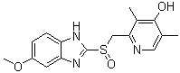 structure of CAS# 301669-82-9, 2-[[(6-Methoxy-1H-benzimidazol-2-yl)sulfinyl]methyl]-3,5-dimethyl-4-pyridinol