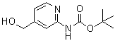 structure of CAS# 304873-62-9, [4-(Hydroxymethyl)-2-pyridinyl]carbamic acid 1,1-dimethylethyl ester