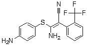 structure of CAS# 305350-87-2, SL 327;alpha-[Amino[(4-aminophenyl)thio]methylene]-2-(trifluoromethyl)benzeneacetonitrile
