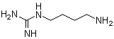 structure of CAS# 306-60-5, (4-Aminobutyl)guanidine;Agmatine; 1-Amino-4-guanidinobutane; 4-Guanidino-1-butanamine; N-(4-Aminobutyl)guanidine; NSC 56332
