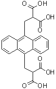 structure of CAS# 307554-62-7, alpha9,alpha10-Dicarboxy-9,10-anthracenedipropanoic acid;9,10-Anthracenediylbis(methylene)dimalonic acid