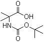 structure of CAS# 30992-29-1, BOC-alpha-Methylalanine;N-[(1,1-Dimethylethoxy)carbonyl]-2-methyl-alanine; alpha-(Boc-amino)isobutyric acid