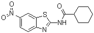 structure of CAS# 312747-21-0, N-(6-Nitrobenzothiazol-2-yl)cyclohexanecarboxamide;N-(6-Nitro-2-benzothiazolyl)cyclohexanecarboxamide