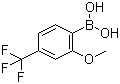 structure of CAS# 312936-89-3, 2-Methoxy-4-trifluoromethylphenylboronic acid;2-Methoxy-4-(trifluoromethyl)benzeneboronic acid