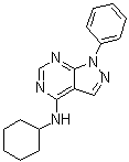结构式 CAS# 313225-39-7, N-环己基-1-苯基-1H-吡唑并[3,4-d]嘧啶-4-胺