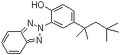 结构式 CAS# 3147-75-9, 奥克三唑; 2-(2'-羟基-5'-叔辛基苯基)苯并三唑; 紫外线吸收剂 UV-329
