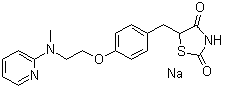 structure of CAS# 316371-83-2, Rosiglitazone sodium;5-(4-(2-(Methyl(pyridin-2-yl)amino)ethoxy)benzyl)thiazolidine-2,4-dione sodium salt