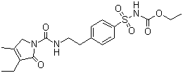 结构式 CAS# 318515-70-7, 4-[2-(3-乙基-4-甲基-2-氧代-3-吡咯啉-1-甲酰胺基)乙基]-苯磺酰基氨基甲酸乙酯
