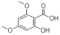 structure of CAS# 3187-19-7, 2-Hydroxy-4,6-dimethoxybenzoic acid;4,6-Dimethoxysalicylic acid; NSC 151975
