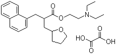 结构式 CAS# 3200-06-4, 草酸萘呋胺; 萘呋胺酯草酸盐; alpha-(1-萘甲基)-2-四氢呋喃丙酸二乙胺基乙基酯草酸盐