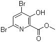 结构式 CAS# 321596-55-8, 4,6-二溴-3-羟基吡啶-2-甲酸甲酯